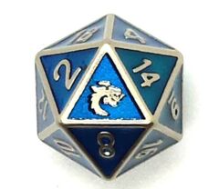 Old School DnD RPG Metal d20: Elven Forged - Metallic Teal